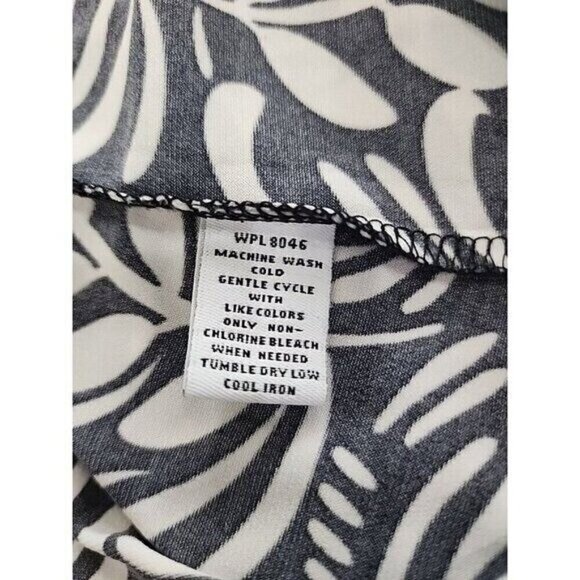 Style & Co. Black & White Floral Elbow Length Sleeve Top Women's Medium - Picture 7 of 7